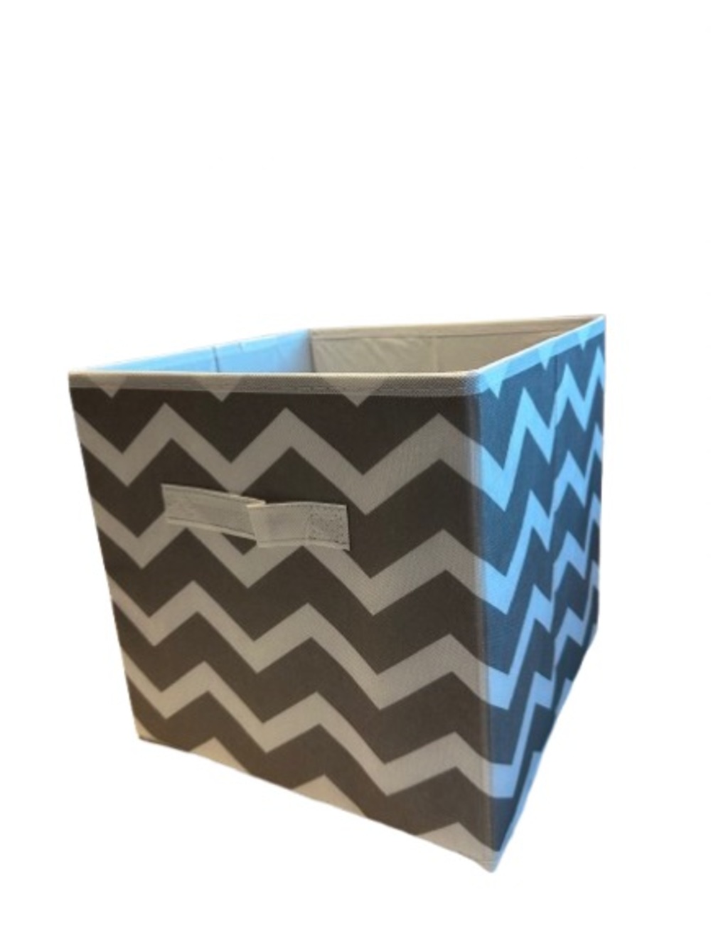 NWT Bundle of Two Kane Home White & Gray Chevron Fabric Storage Cubes 11x11x11"